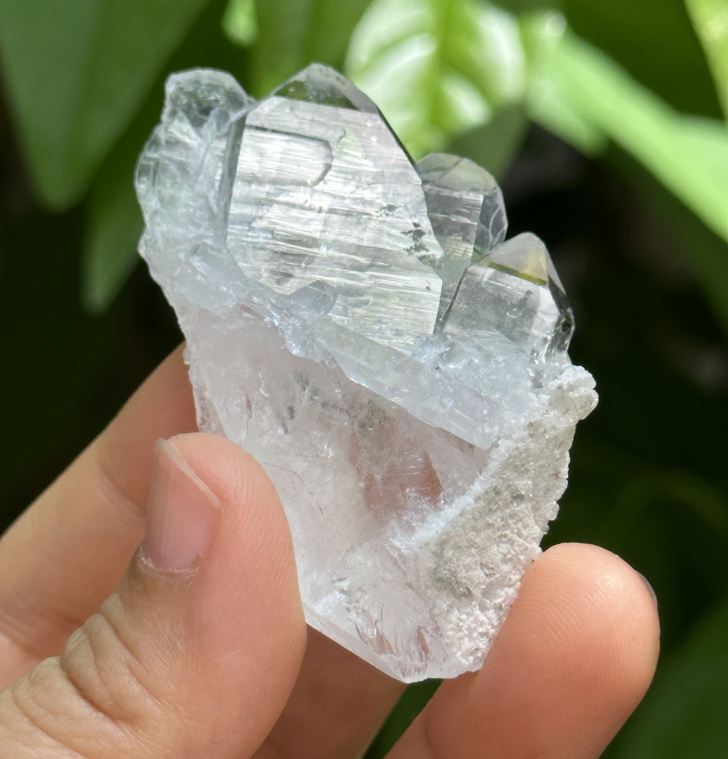 Clear Faden Quartz Tabular Crystal Cluster