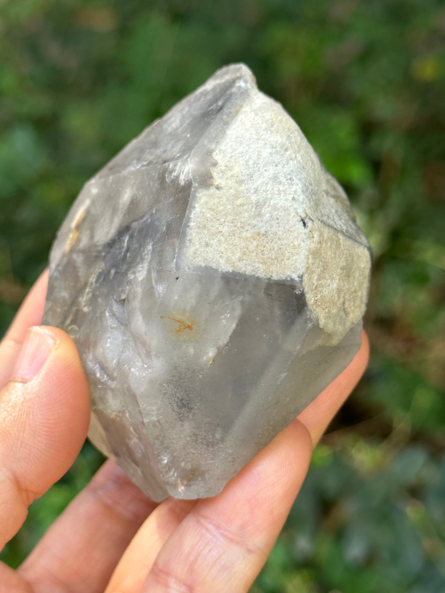 Natural Double Terminated Enhydro Quartz with Multiple Moving Carbon & Bubbles Included in Crystal/Healing Crystal Point/Energy Quartz-205 g