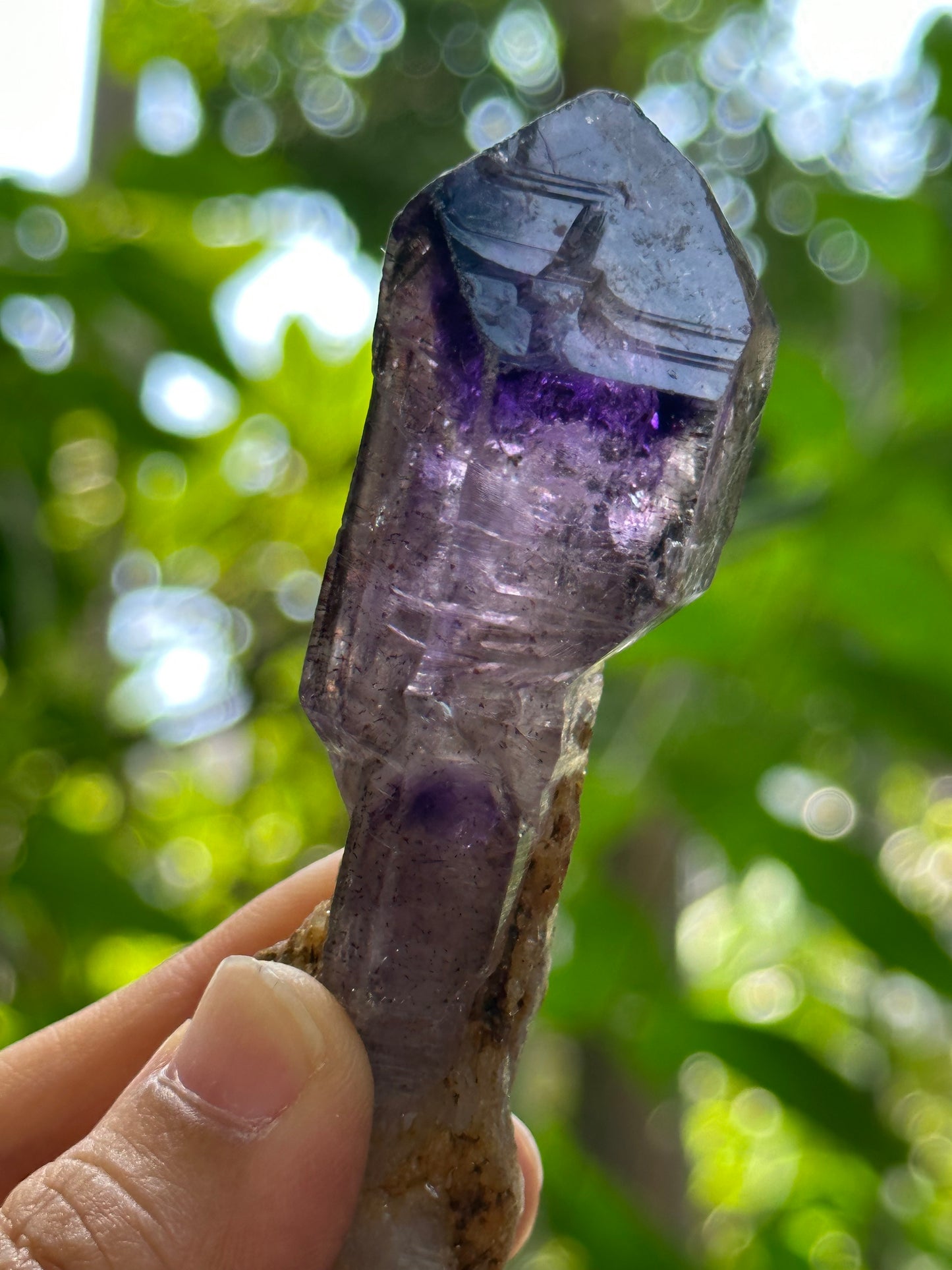 Rare Double Terminated Clear Super 7 Amethyst Quartz Scepter Crystal Point/Specimen/Super energy Healing Crystals/Reiki-91*25*21 mm 68 g