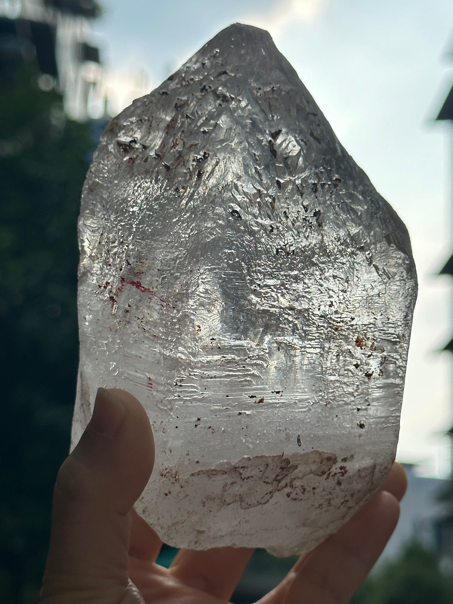 1227 g Rare Natural Nice Luster Record-keeper Himalayan Nirvana Crystal/Ice Clear Quartz/Self-healed Quartz Crystal from Tibet-139*106*59 mm 1227 g