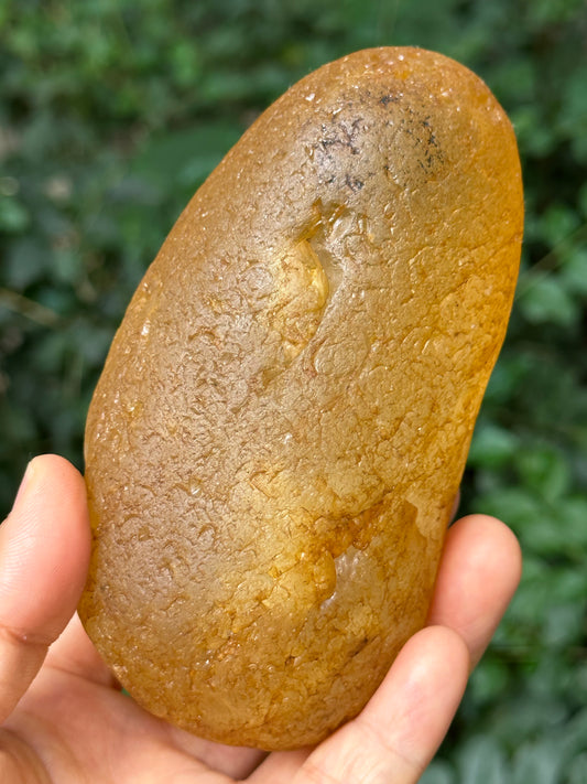 Natural Double Terminated Golden Surface River Tumbled Quartz Crystal Point/Tangerine Quartz/Yellow Stone/Special gift- 568 g