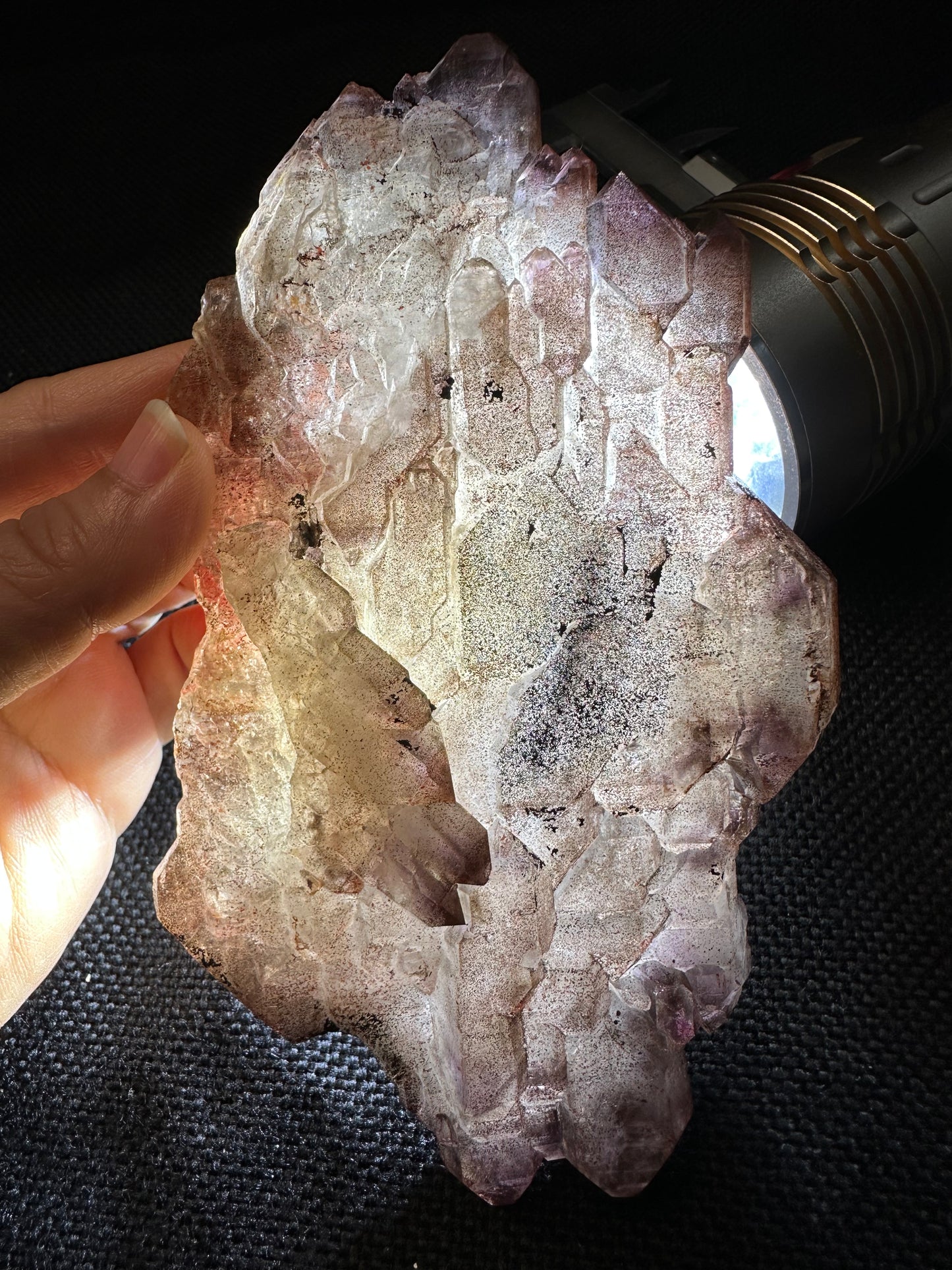 Rare Double Terminated Elestial Strawberry Tabular Quartz Crystal Super 7 Amethyst Quartz Crystal