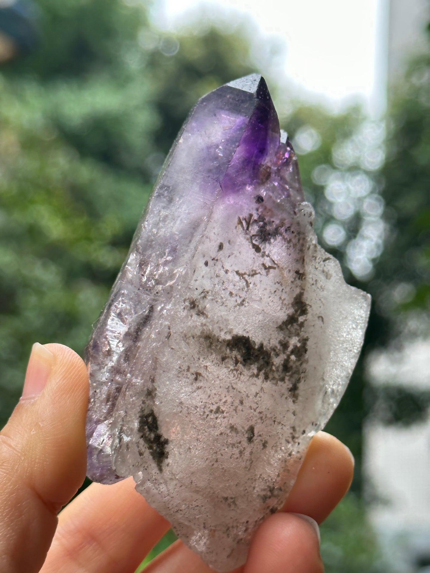 Rare Tabular Double Terminated Super 7 Amethyst Quartz Crystals