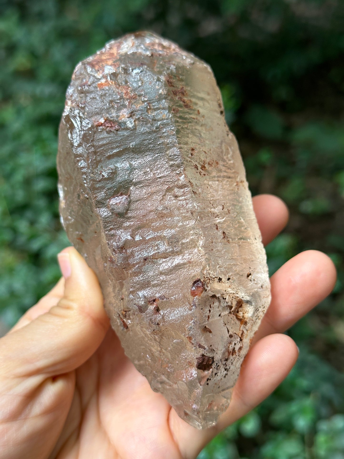 Rare Double Terminated Himalayan Nirvana Quartz Crystal/Ice Clear Rainbow Quartz Point/Self-healed Quartz from Tibet-122*58*50 mm 422 g