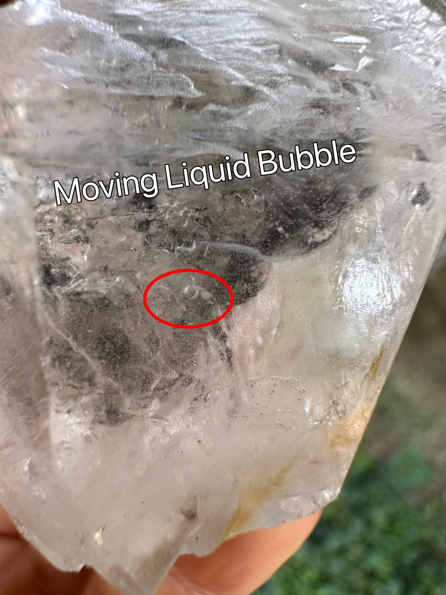 Rare Double Terminated Enhydro Quartz Crystal-Moving Liquid Water & Carbon Bubbles Including/YunGui Crystal Quartz inclusions-112 g