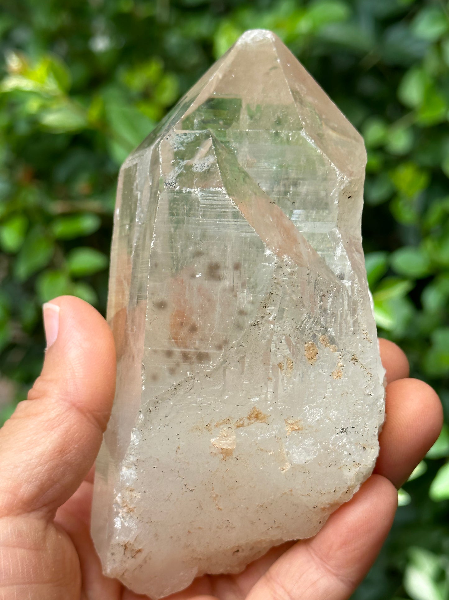 Clear Rainbow Mosaic Quartz Crystal Point