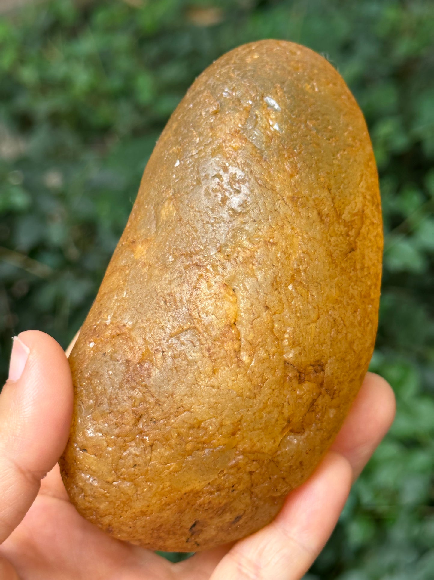 Natural Double Terminated Golden Surface River Tumbled Quartz Crystal Point/Tangerine Quartz/Yellow Stone/Special gift- 568 g