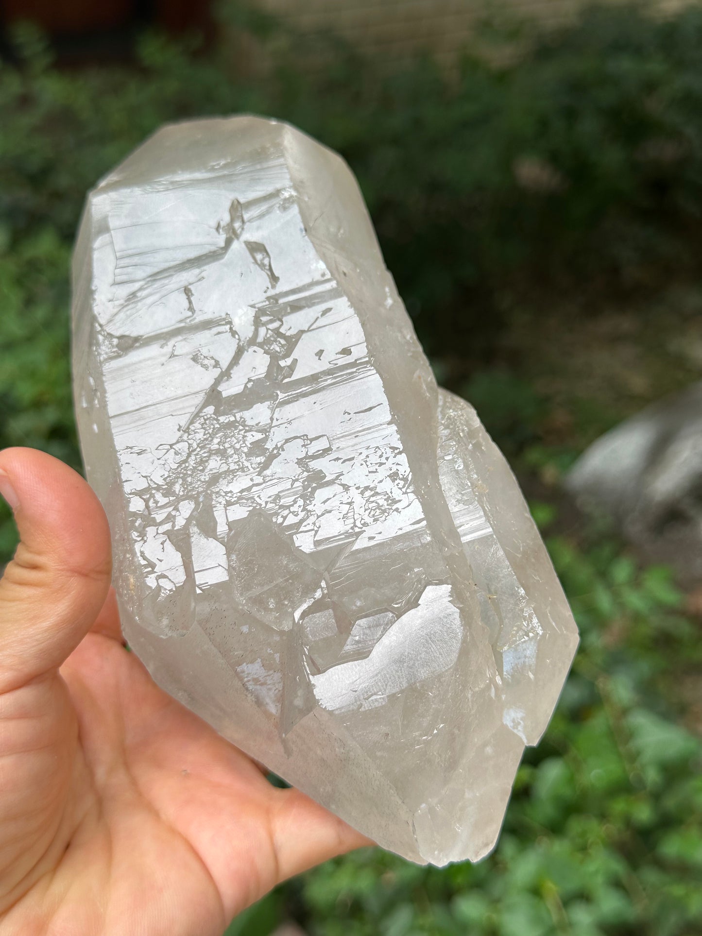 Rare Natural Himalayan Double Terminated Record-keeper Quartz Crystal Ice Clear Crystal Quartz Point -178*85*47 mm 1007 g