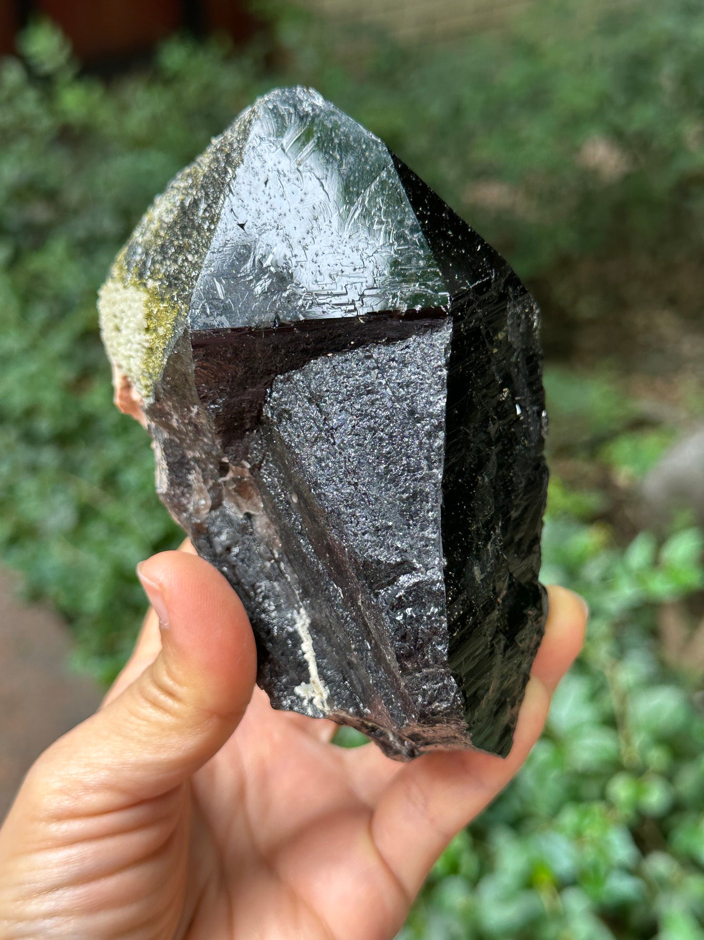 655 g Rare Record-keeper Morion Black Crystal Quartz Cluster/Rough Black Crystal/Bridge Black Quartz Point/Healing Crystal and Stone-120*78*65 mm