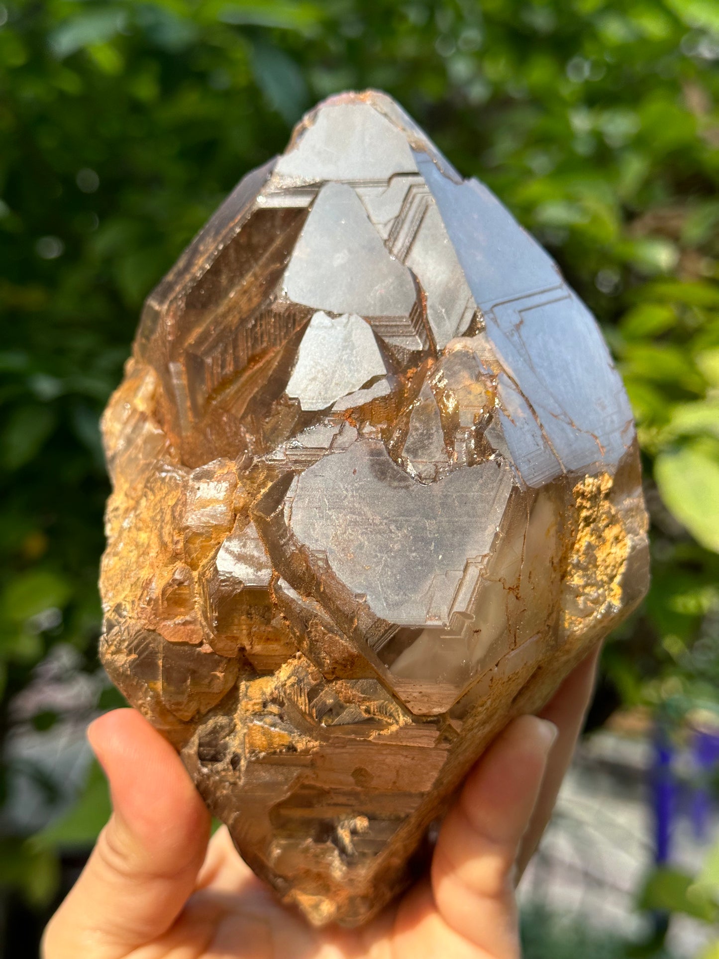 2 lbs Best Growth Interference Smokey Crystal Quartz Point Crystal Specimen/Meditation Stone