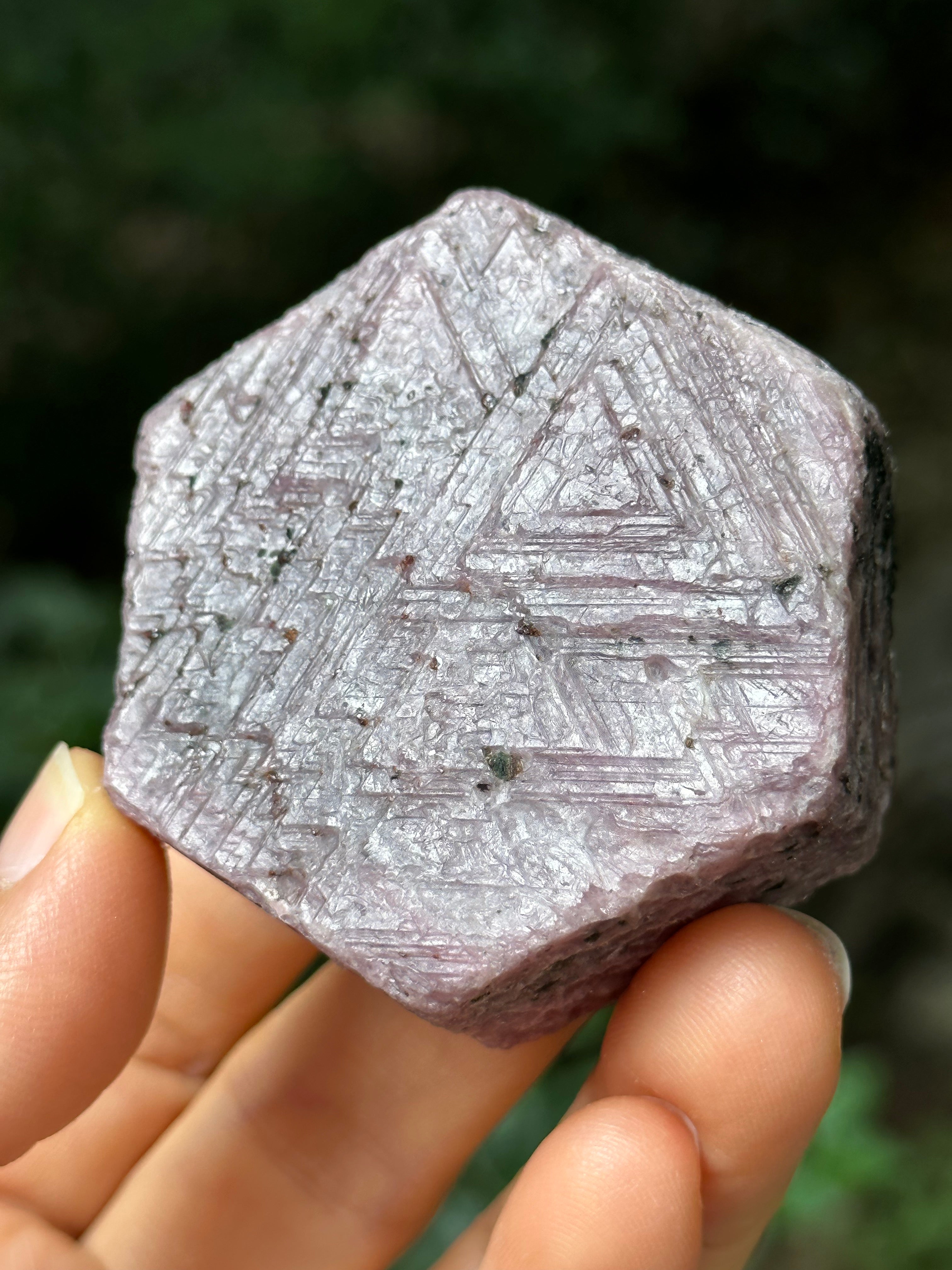 Exagonal Ruby Cub Natural Raw Red Ruby with Record-keeper Marks/Hexagonal Prism Ruby Cry ...