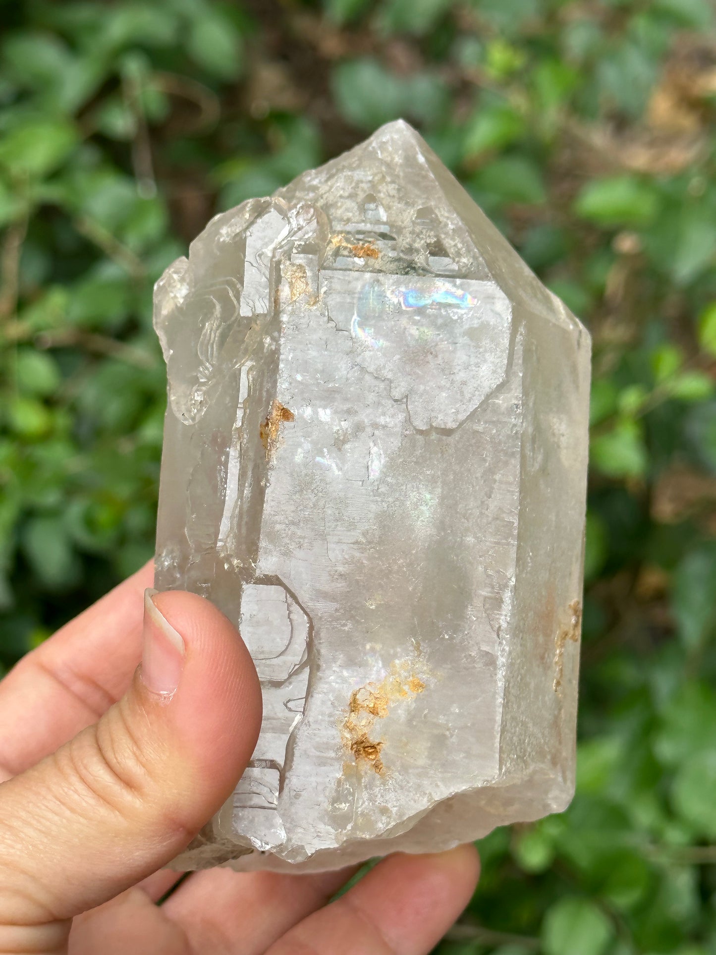 Rainbow Record-keeper Himalayan Skeletal Quartz Crystal/Skeleton Window Nirvana Crystal/Energy Quartz-516 g  106*57*55 mm