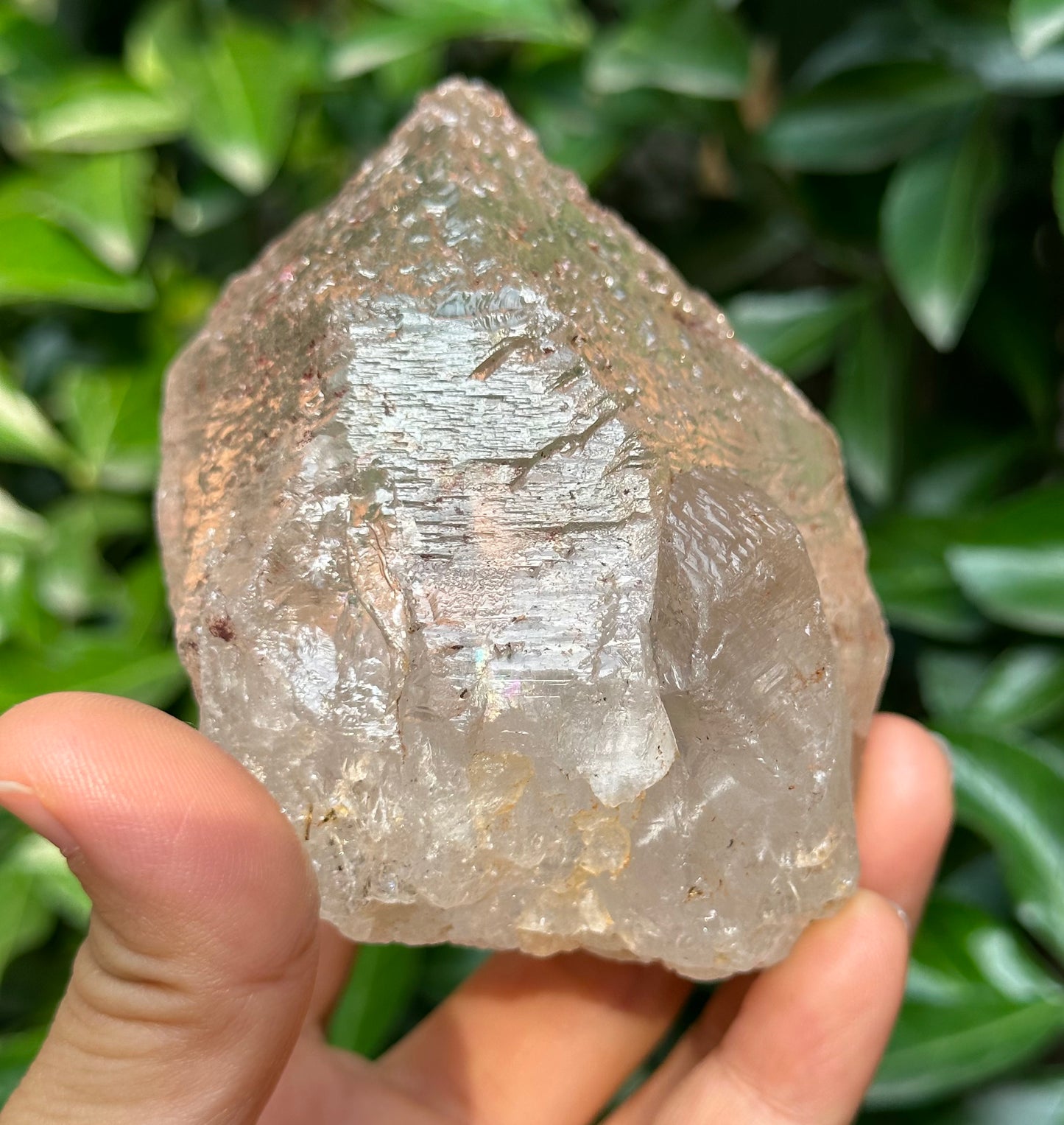 Rare Record-keeper Himalayan Nirvana Crystal/Ice Clear Quartz Point/Self-healed Quartz Crystal from Tibet-89*69*59 mm  456 g