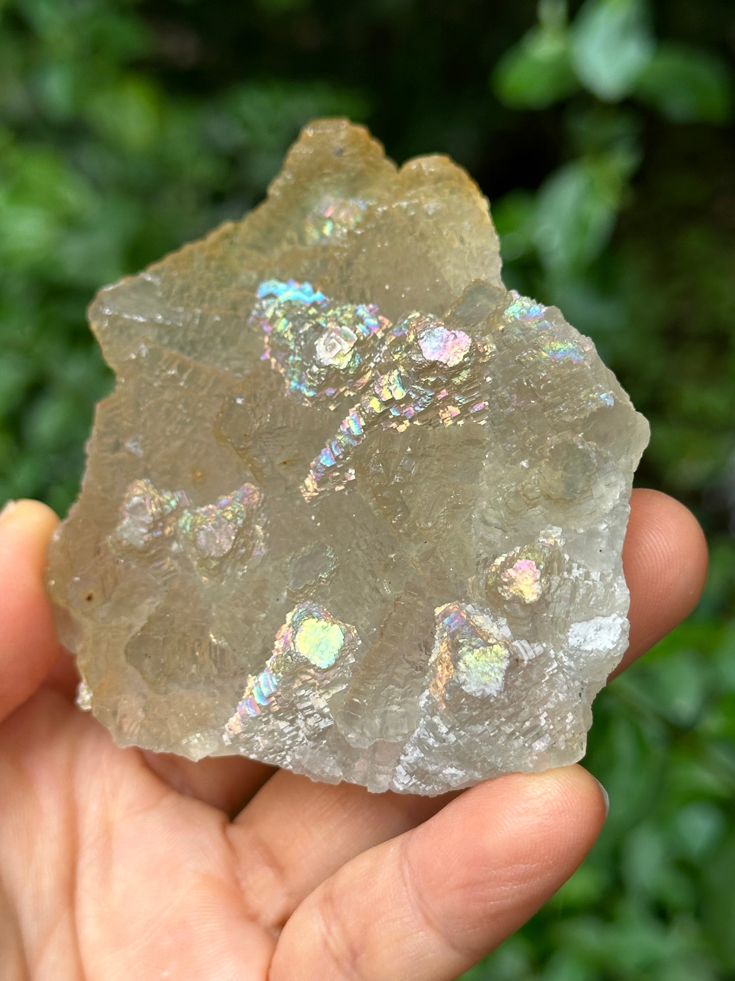 Rare Rainbow Fluorite Crystal Cluster,YGX Fluorite Specimen,Mineral Collection,Raw Pyramid Fluorite