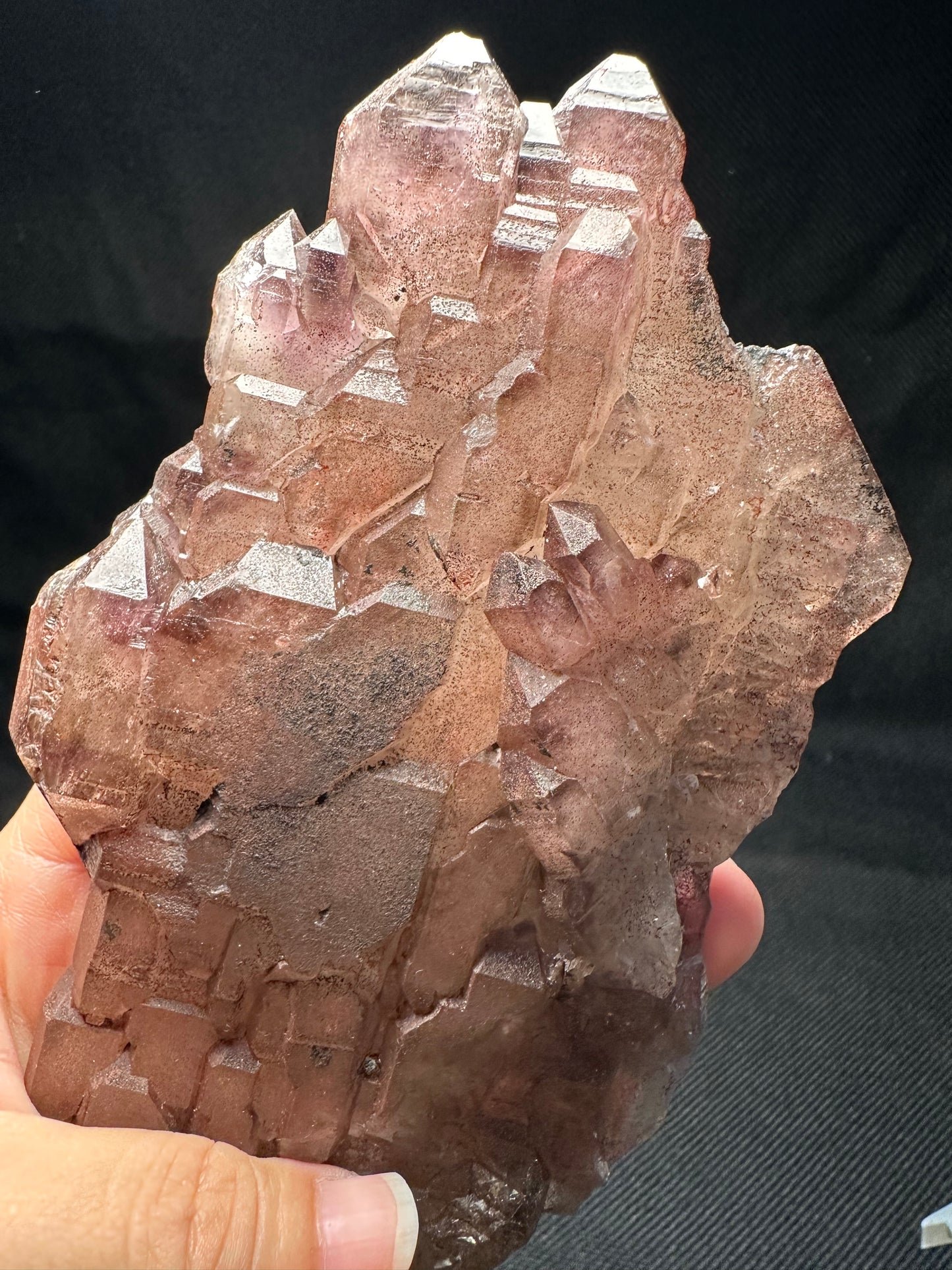 Rare Double Terminated Elestial Strawberry Tabular Quartz Crystal Super 7 Amethyst Quartz Crystal