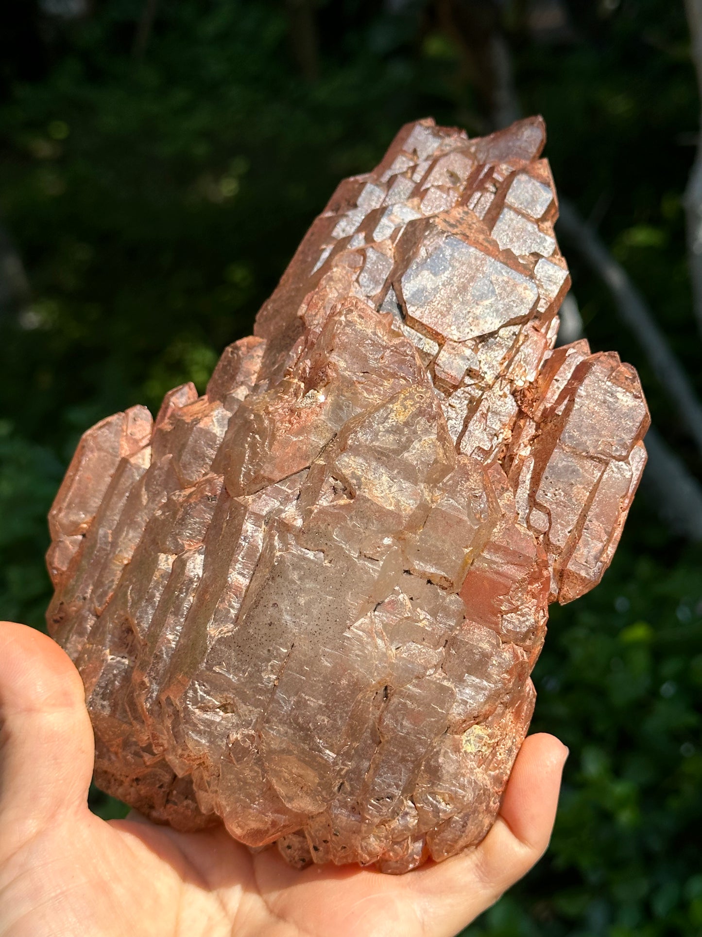 Rare Natural Double Terminated Hematite Elestial Strawberry Quartz Crystal Stone Decor/Old-mined Crystal Cluster/Mineral Specimen Collection/Red-999 g