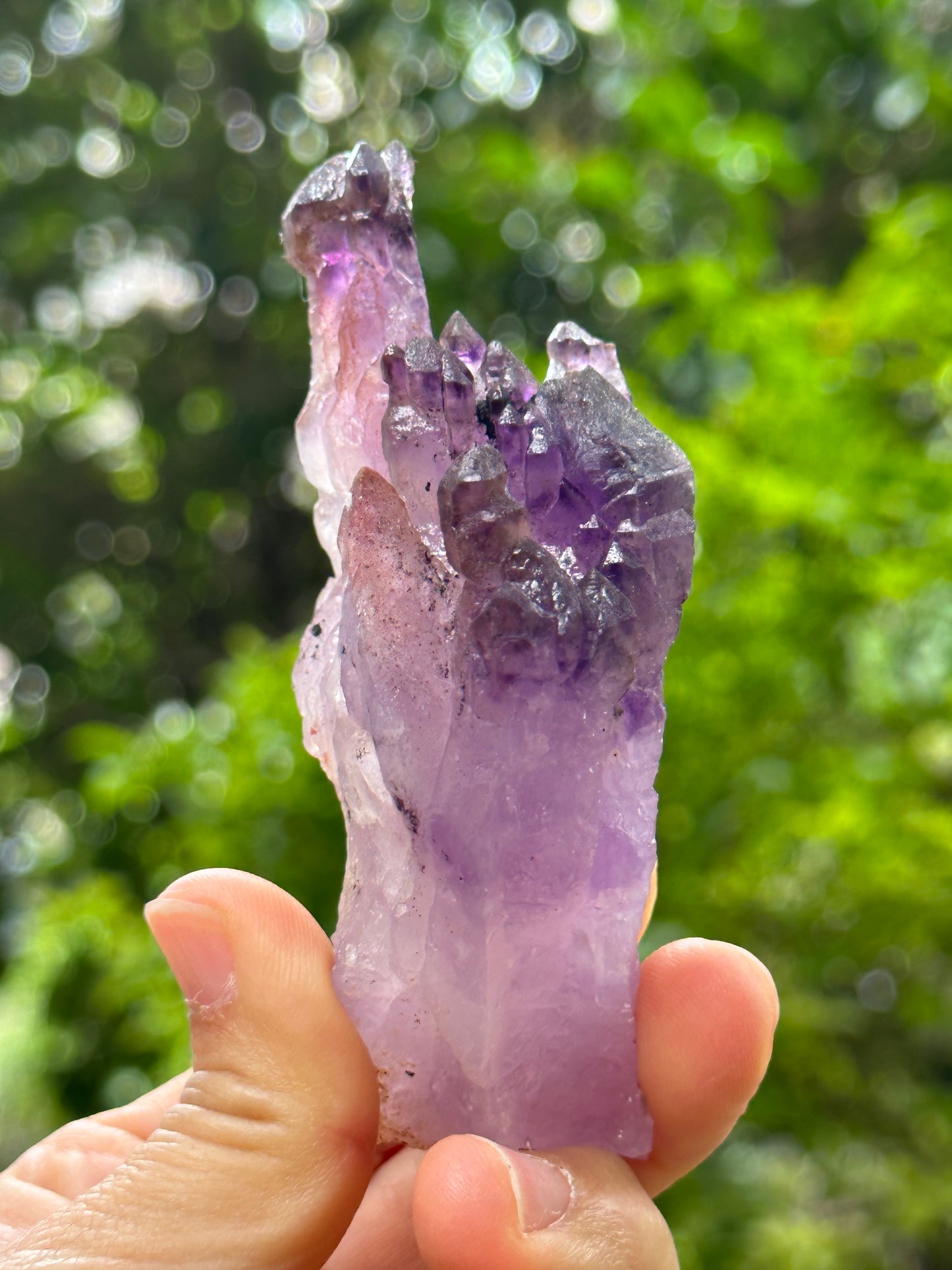 Rare Castle Super 7 Amethyst Quartz Scepter Crystal Cluster Point/Red Lepidocrocite Inclusion Mica Harlequin-crystal healing-97*45*31mm 124g