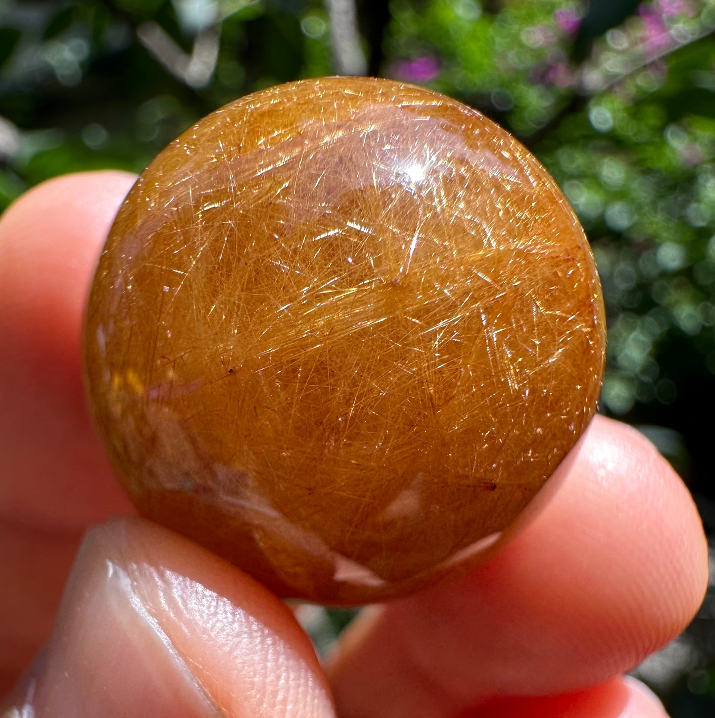 Shining Clear Golden Rutilated Quartz Sphere/Rutile Quartz sphere/Multi-inclusions Gold Needles included Crystal Ball/Special gift-23 mm