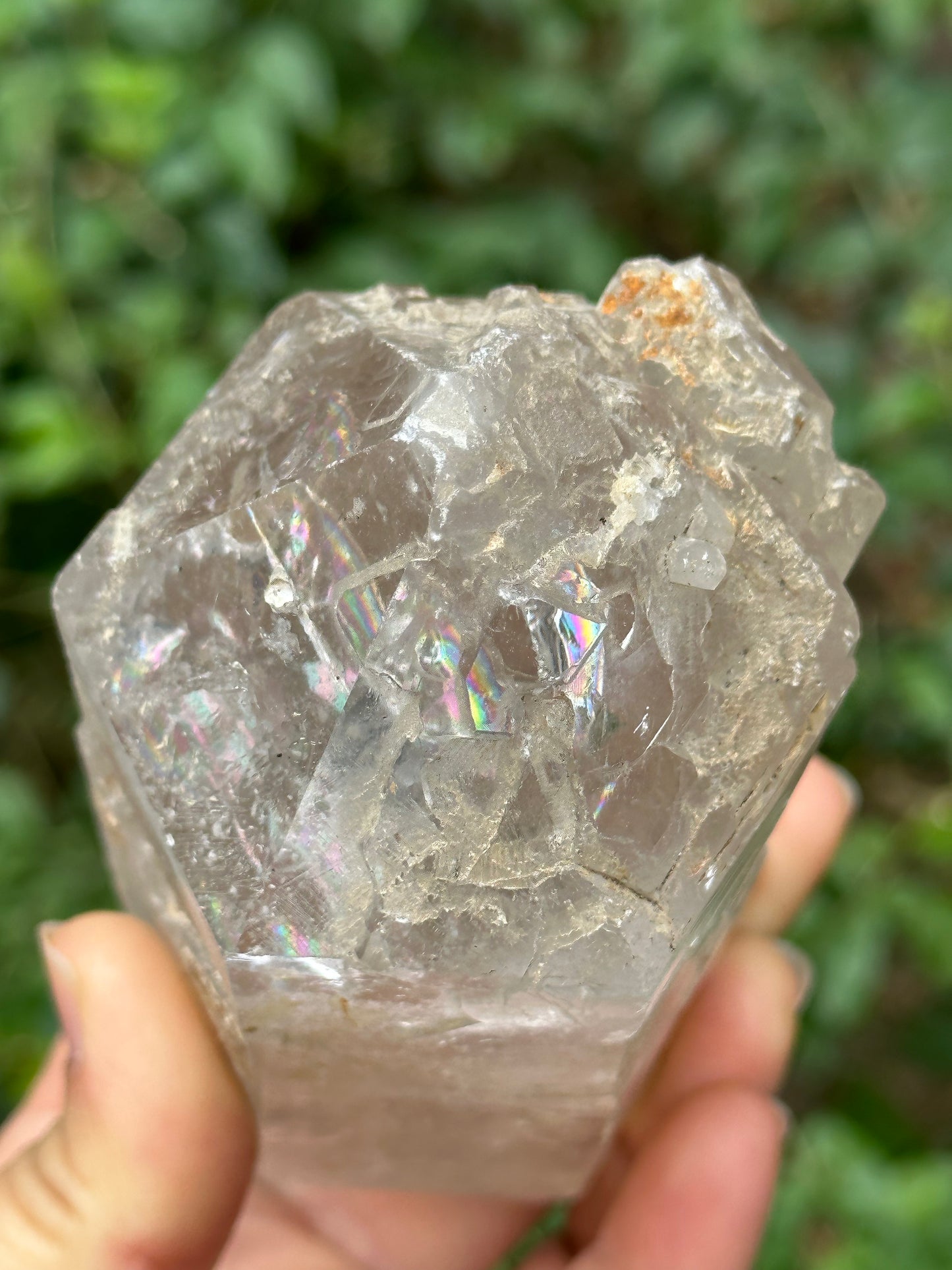 Rainbow Record-keeper Himalayan Skeletal Quartz Crystal/Skeleton Window Nirvana Crystal/Energy Quartz-516 g  106*57*55 mm