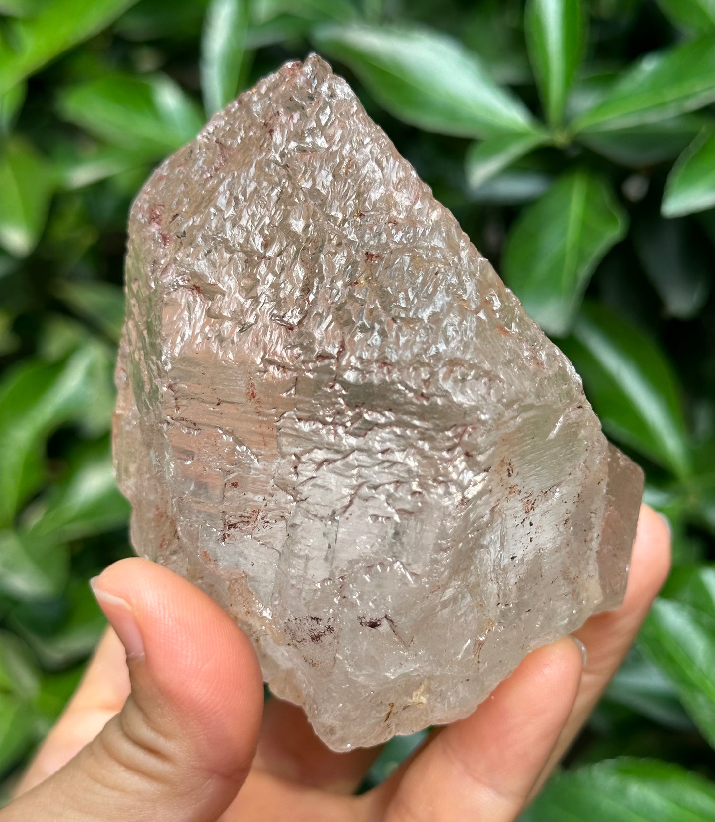 Rare Record-keeper Himalayan Nirvana Crystal/Ice Clear Quartz Point/Self-healed Quartz Crystal from Tibet-89*69*59 mm  456 g