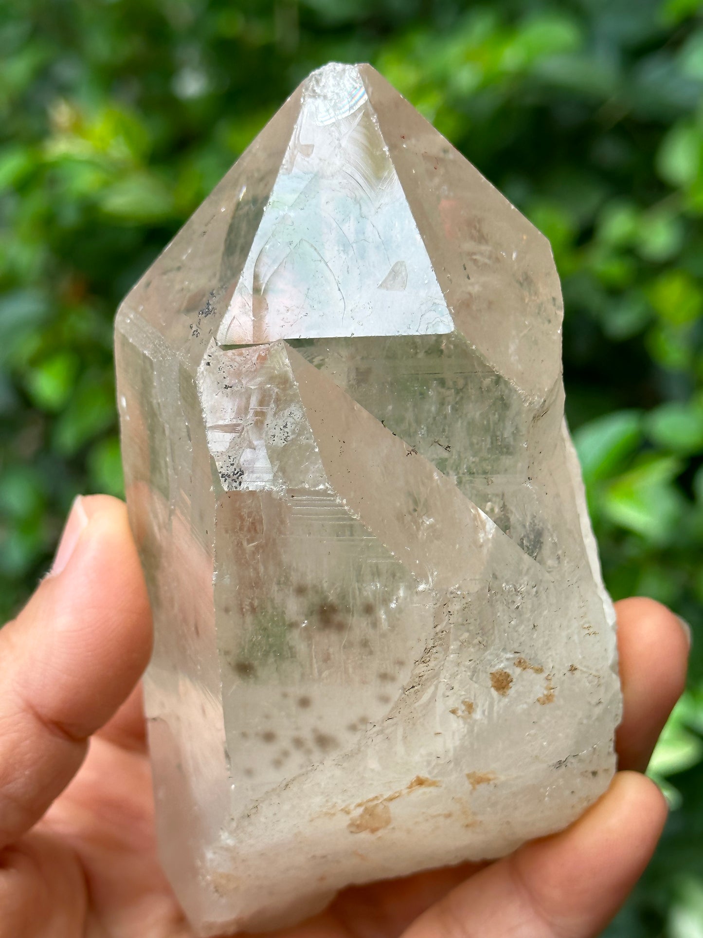 Clear Rainbow Mosaic Quartz Crystal Point