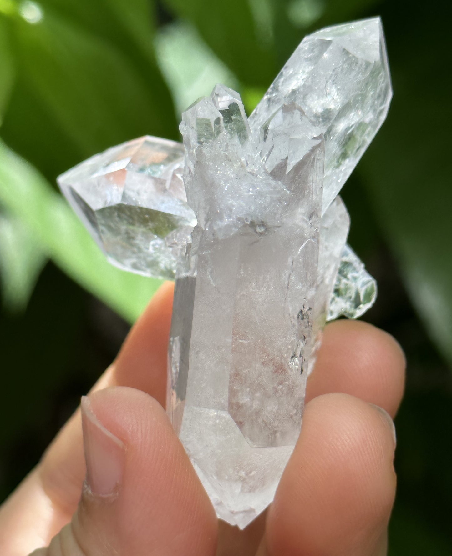 Himalayan Clear Faden Quartz Tabular Crystal Cluster