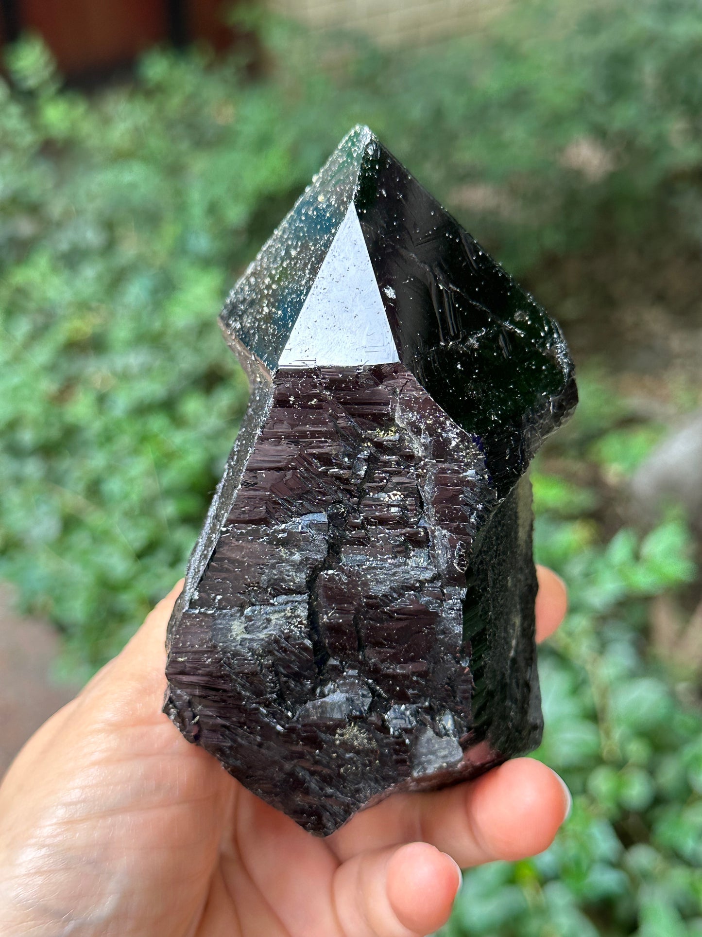 655 g Rare Record-keeper Morion Black Crystal Quartz Cluster/Rough Black Crystal/Bridge Black Quartz Point/Healing Crystal and Stone-120*78*65 mm