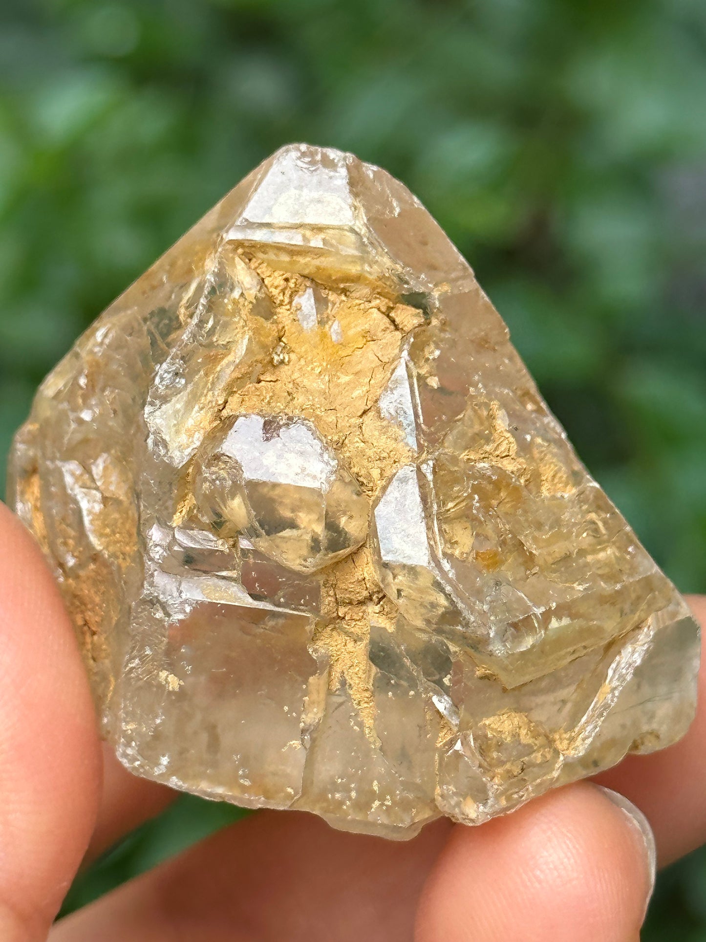 Clear Golden Skeletal Quartz Fenster Crystal Point/Rainbow Quartz/Energy Nirvana Quartz/Reiki/Meditation/Chakra/Zen-66 g