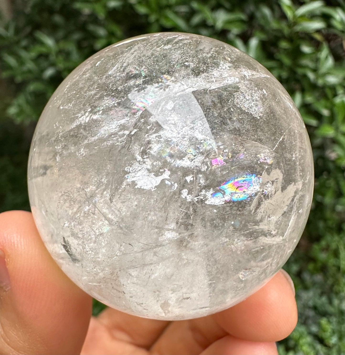 2" Rare Large Clear Inner Child Crystal Grow Inside Quartz Crystal Sphere/Inner Crystals Included in Clear Quartz Ball/Energy Quartz-50 mm