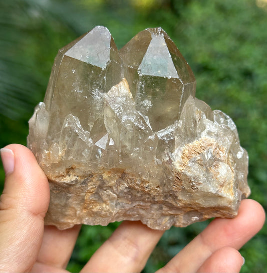 Tantric Twin Castle Citrine  Quartz Crystal Point/Citrine Abundance Crystal Tower/Soulmate Twin Quartz Crystal-84*80*40 mm 264 g