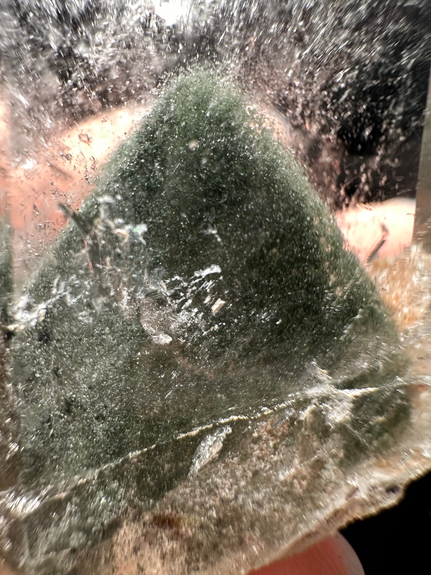 89 g Clear Green Phantom Pyramid Included in Quartz Crystal Point(Polished)