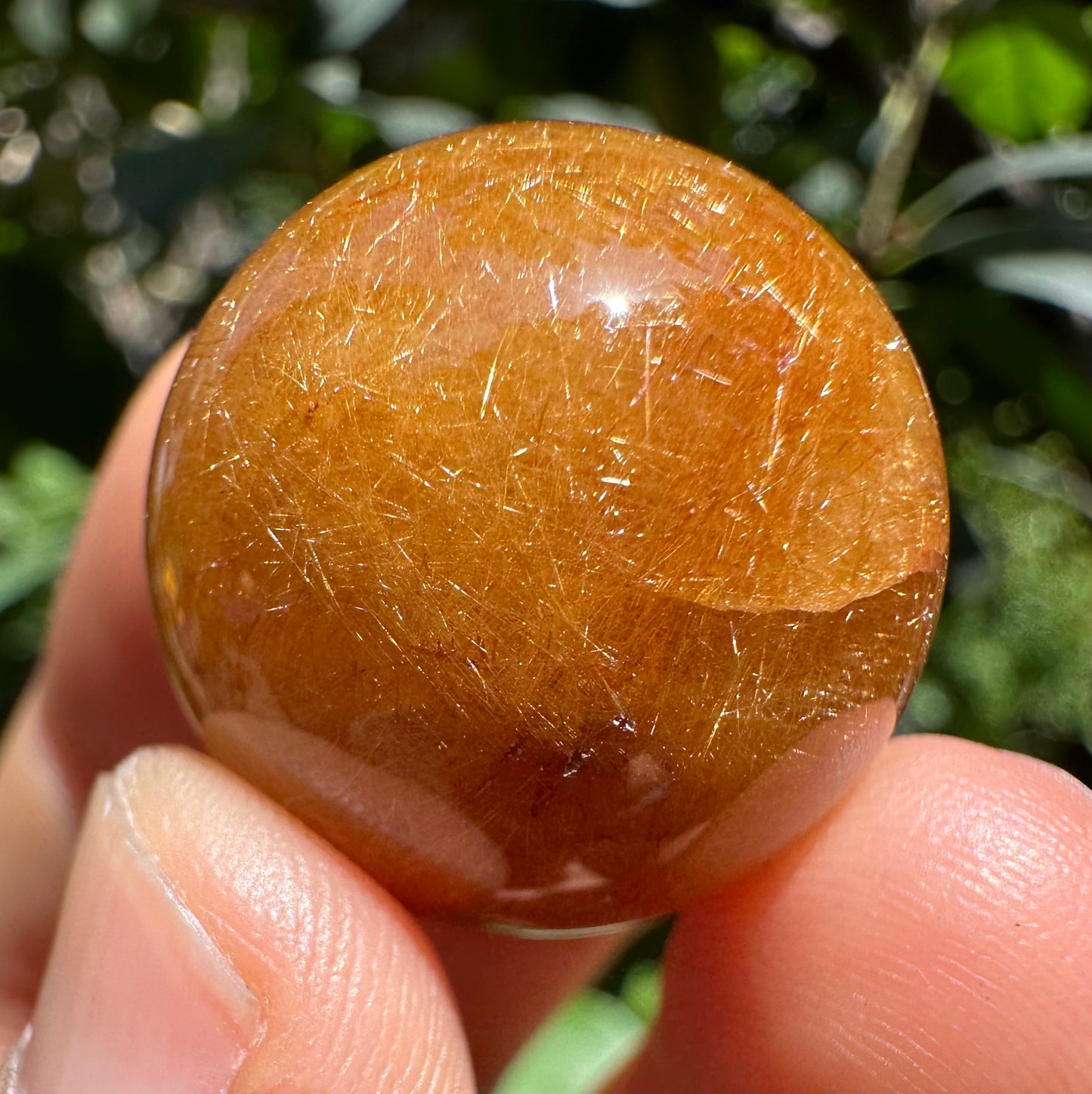 Shining Clear Golden Rutilated Quartz Sphere/Rutile Quartz sphere/Multi-inclusions Gold Needles included Crystal Ball/Special gift-23 mm