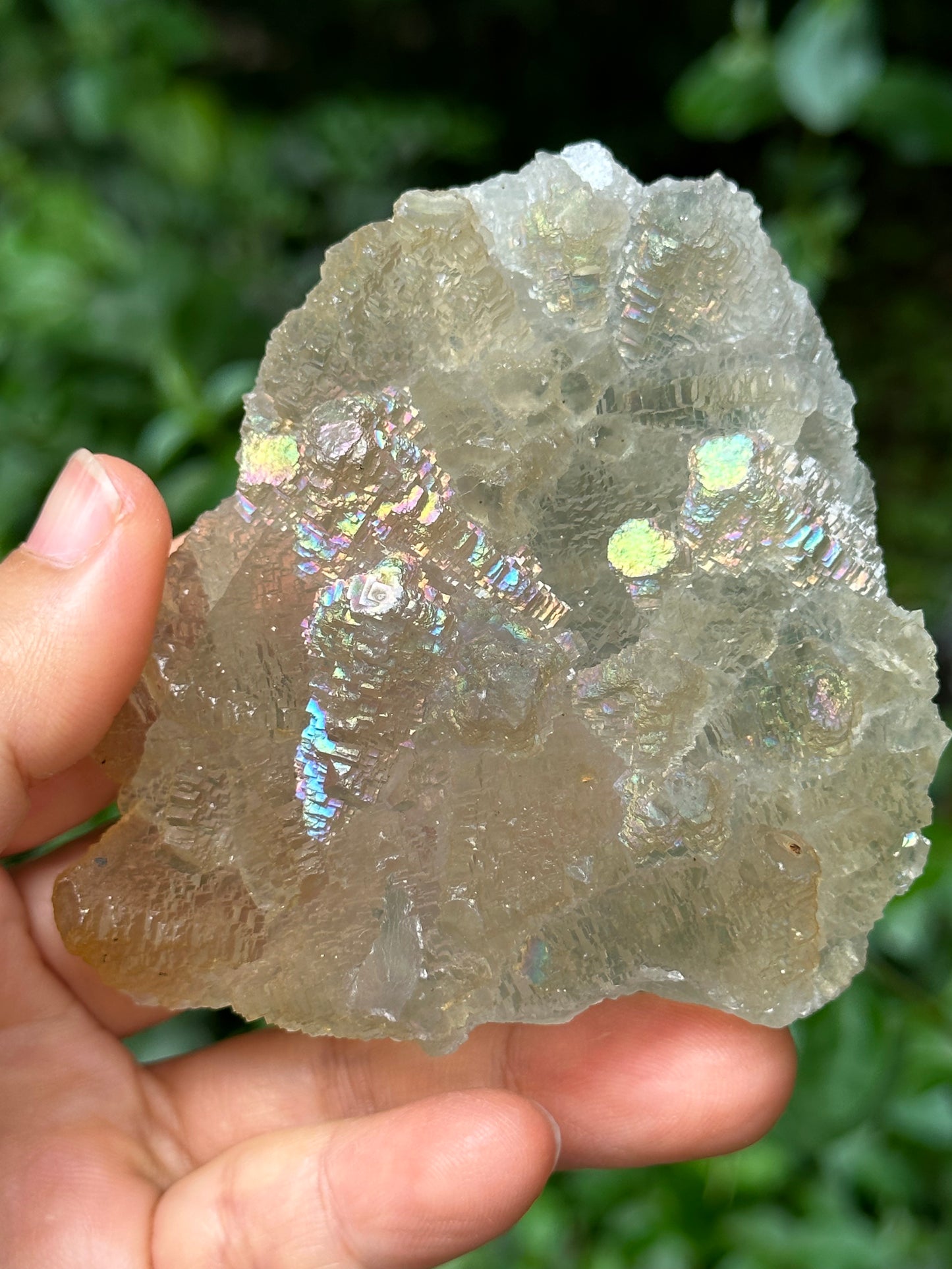 Rare Rainbow Fluorite Crystal Cluster,YGX Fluorite Specimen,Mineral Collection,Raw Pyramid Fluorite