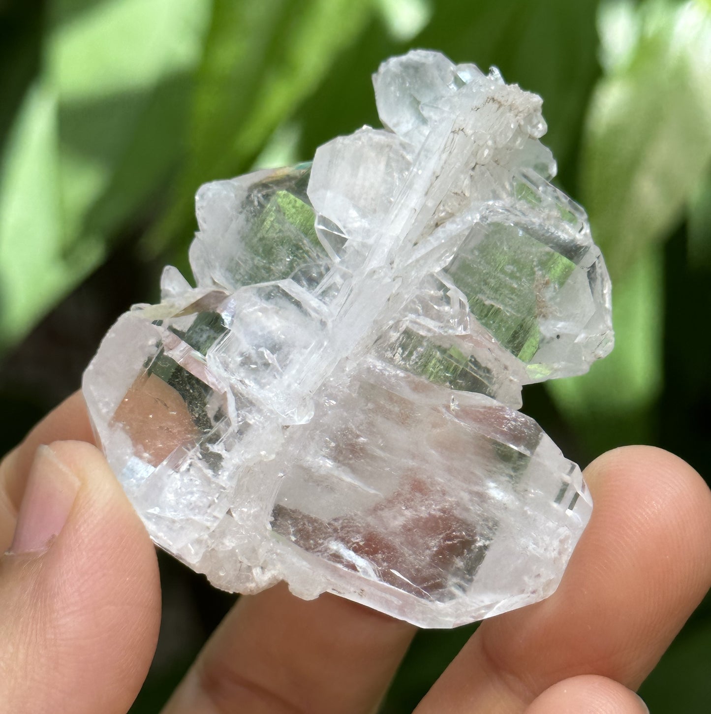 Clear Double Terminated Faden Tabular Quartz Crystal Cluster