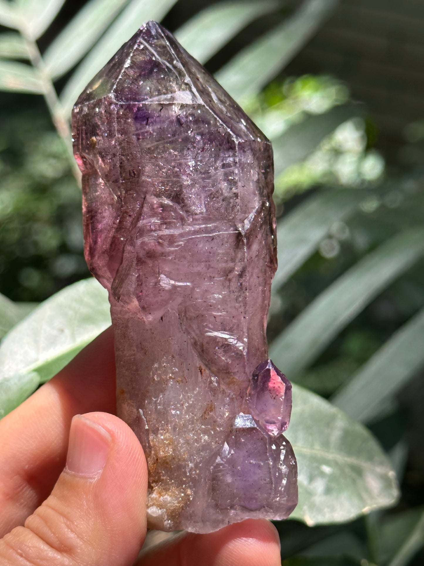 Rare Raw Enhydro Quartz Super 7 Amethyst Scepter Quartz Crystal Point/Specimen/Super energy Healing Crystals/Reiki-87*30*29 mm 101 g