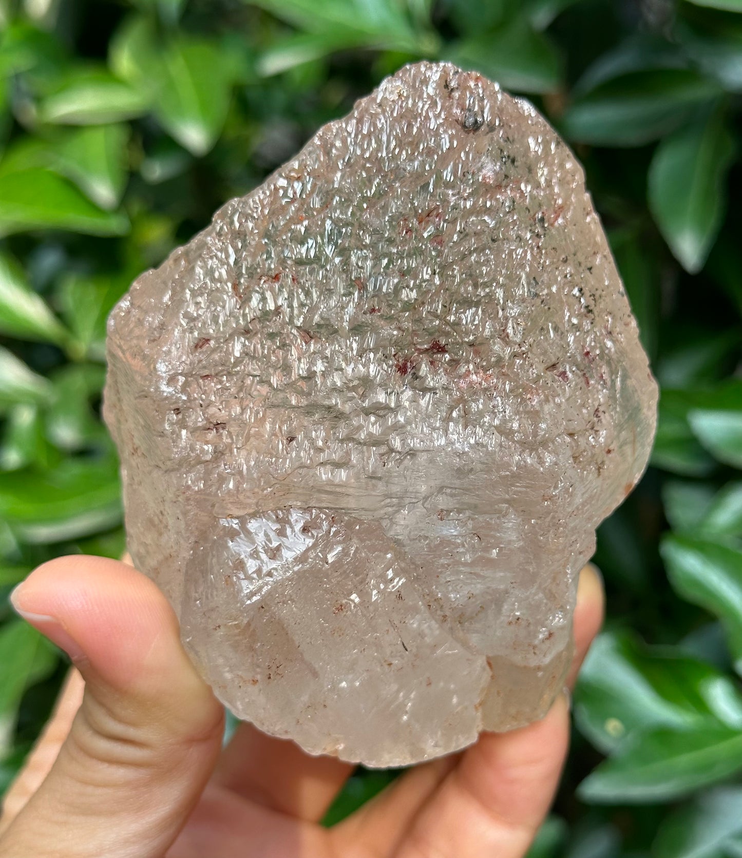 Rare Record-keeper Himalayan Nirvana Crystal/Ice Clear Quartz Point/Self-healed Quartz Crystal from Tibet-89*69*59 mm  456 g