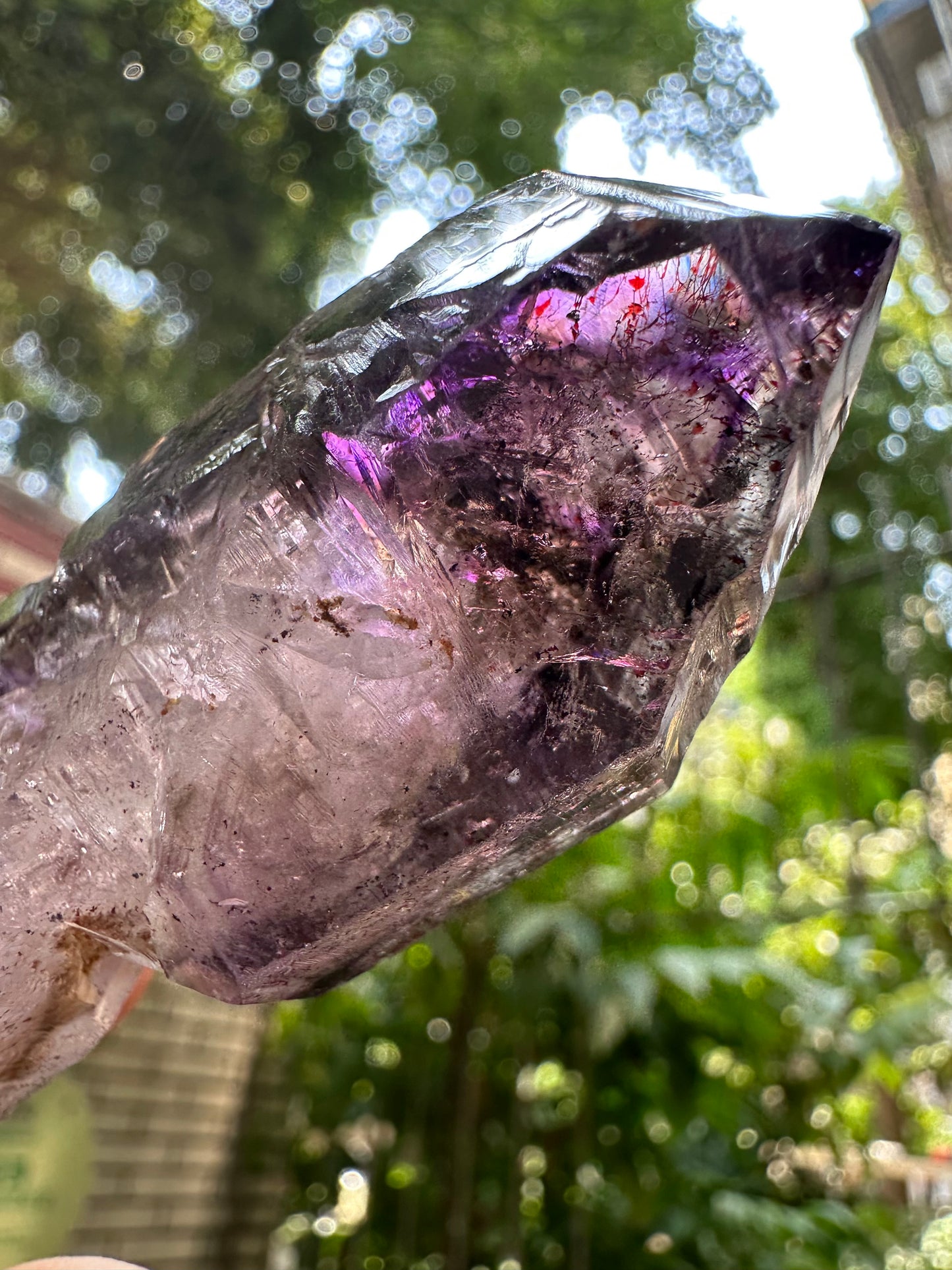 Rare Clear Super 7 Amethyst Quartz Scepter Crystal Point/Specimen/Super energy Healing Crystals/Reiki-92*22*27 mm 65 g