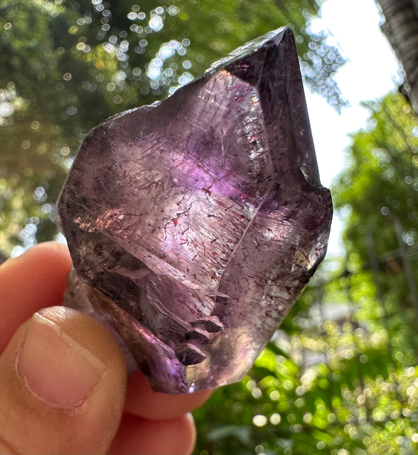 AAAAA Rare Clear Super 7 Amethyst Quartz Scepter Crystal Point/Specimen/Super energy Healing Crystals/Reiki-60*36*31 mm 65 g