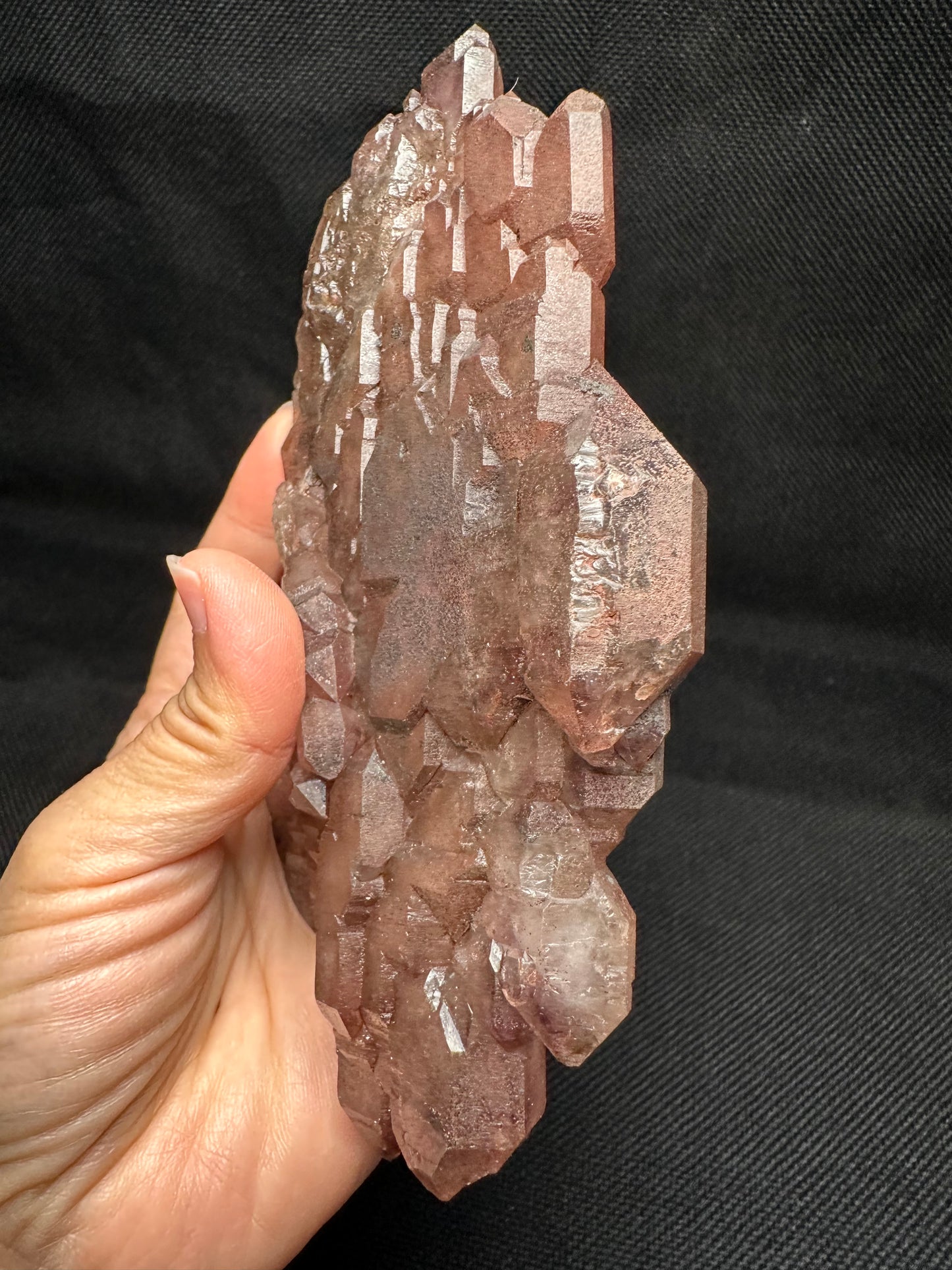 Rare Double Terminated Elestial Strawberry Tabular Quartz Crystal Super 7 Amethyst Quartz Crystal