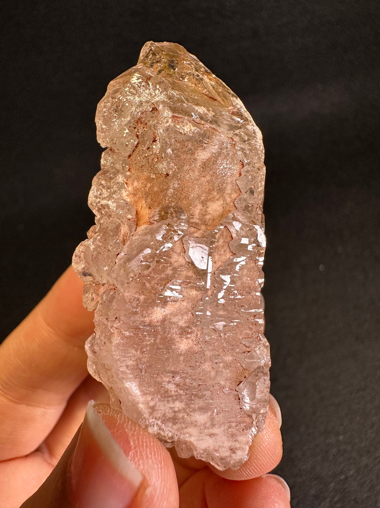 Rare Skeleton Scepter Quartz  Crystal Point with red oil included