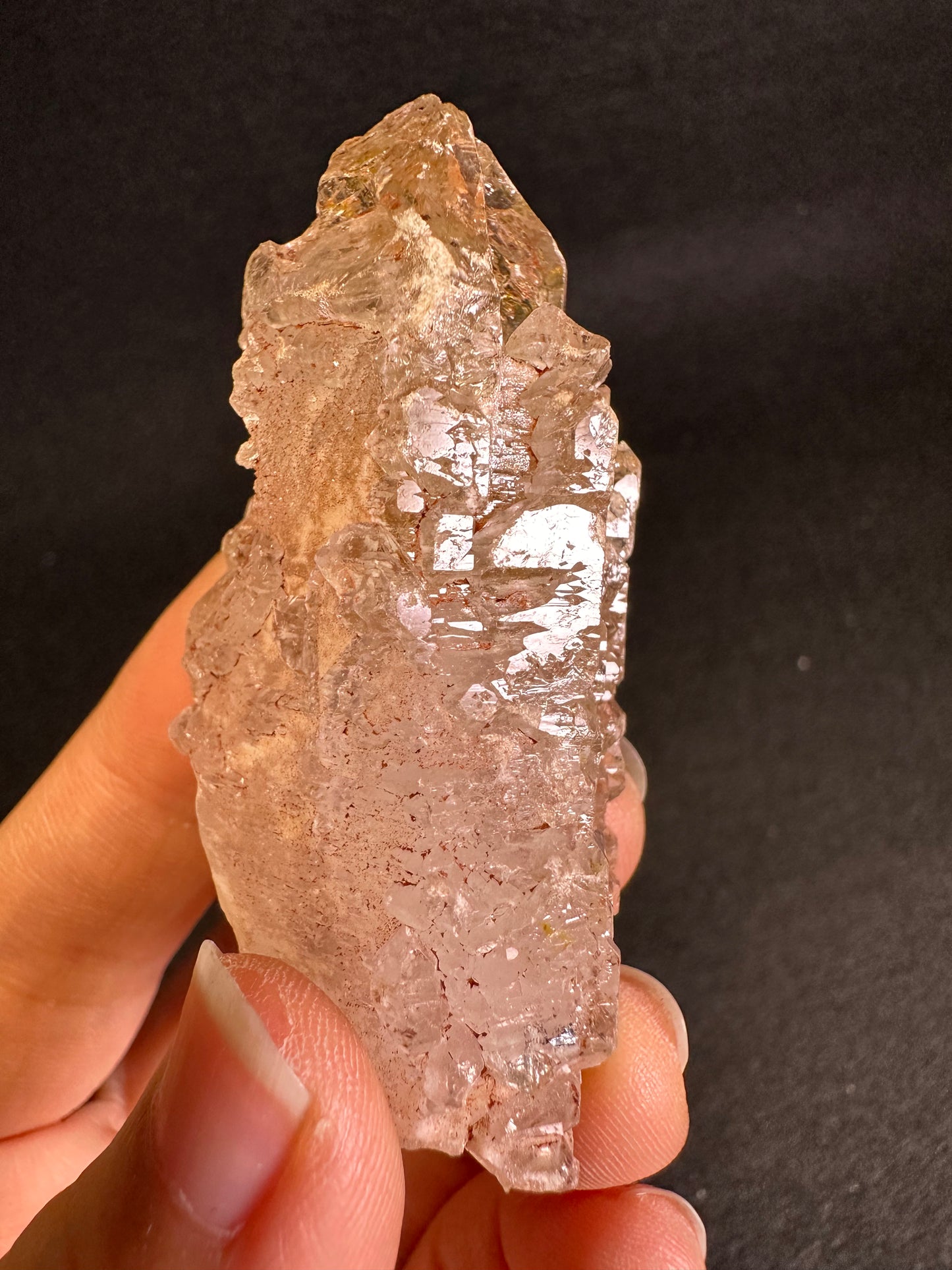 Rare Skeleton Scepter Quartz  Crystal Point with red oil included