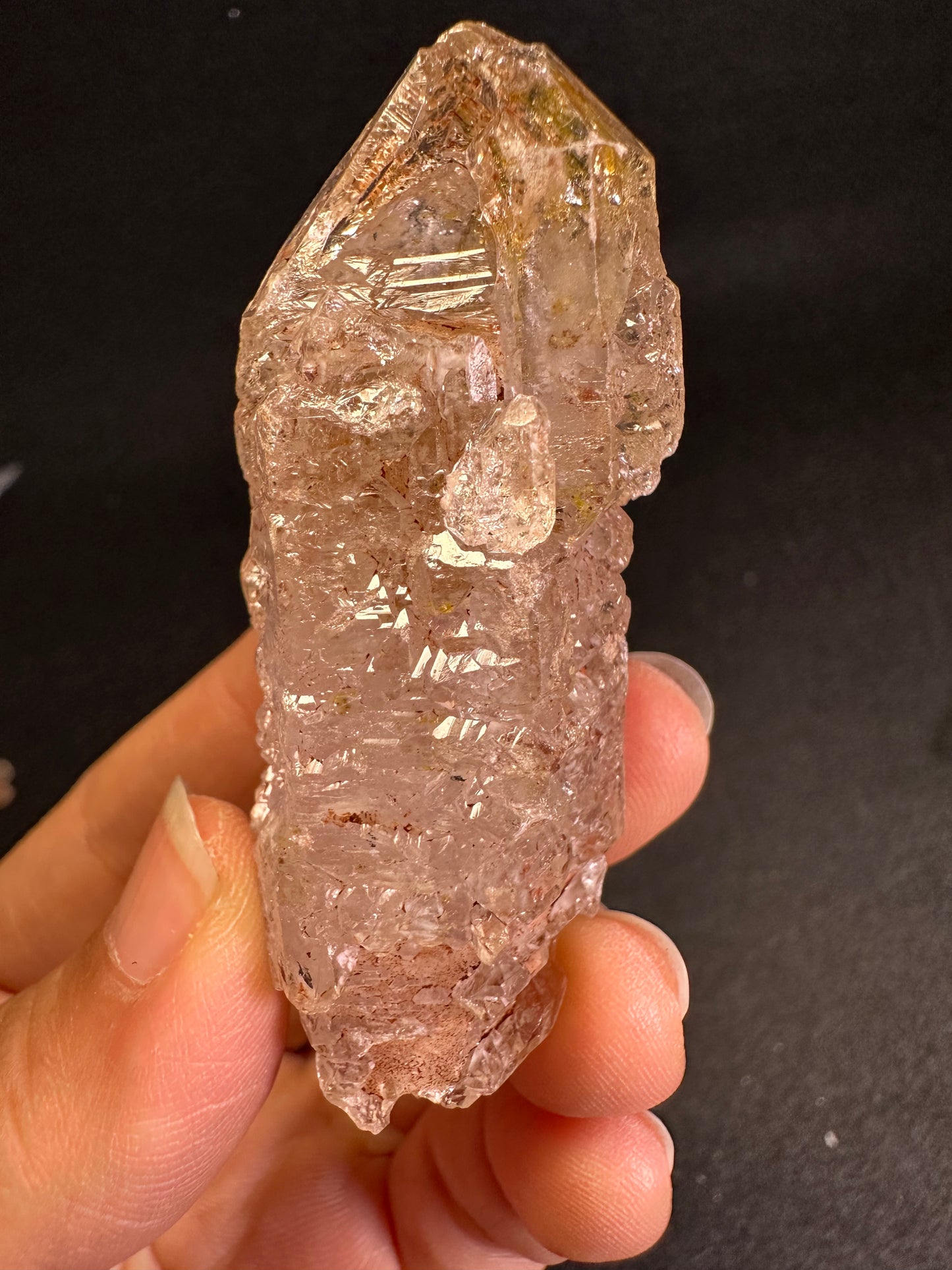 Rare Skeleton Scepter Quartz  Crystal Point with red oil included