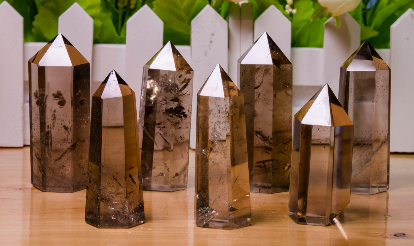 Smoky Quartz Crystal Point Towers