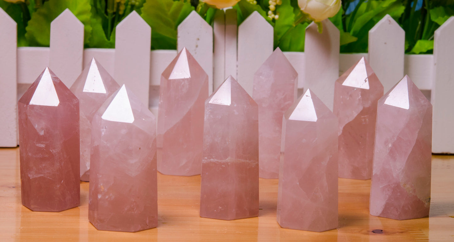 Rose Quartz Crystal Point Towers