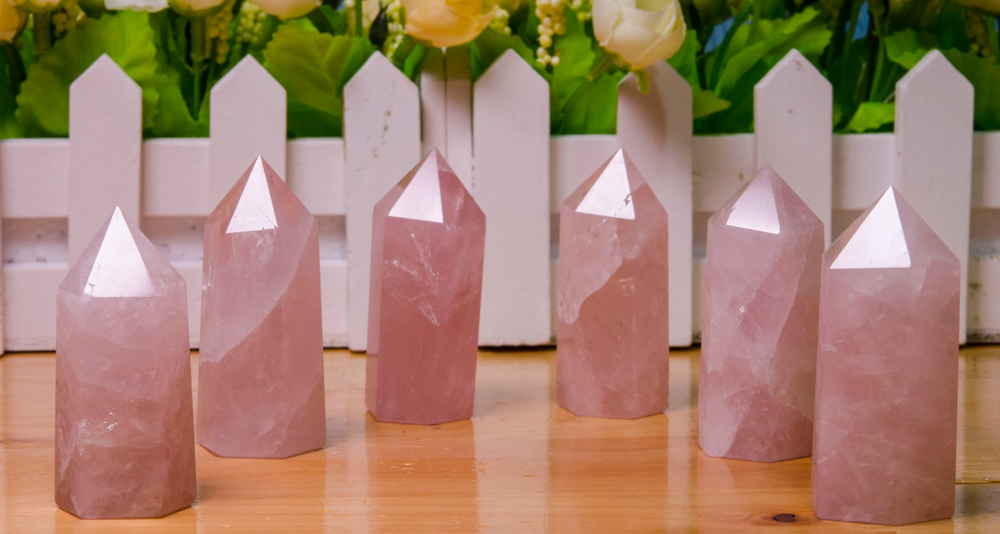 Rose Quartz Crystal Point Towers