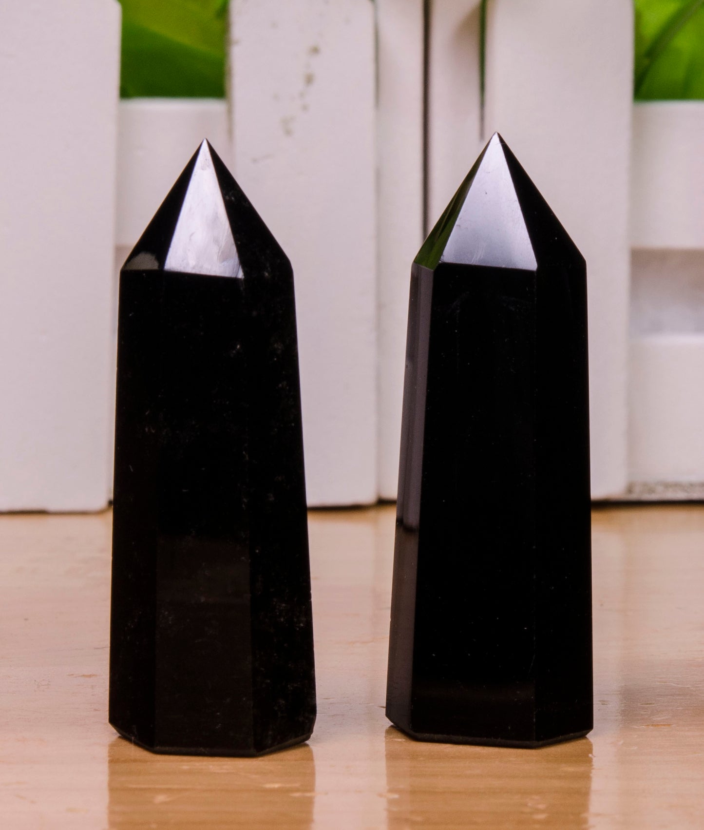 Black Obsidian Quartz Crystal Point Towers