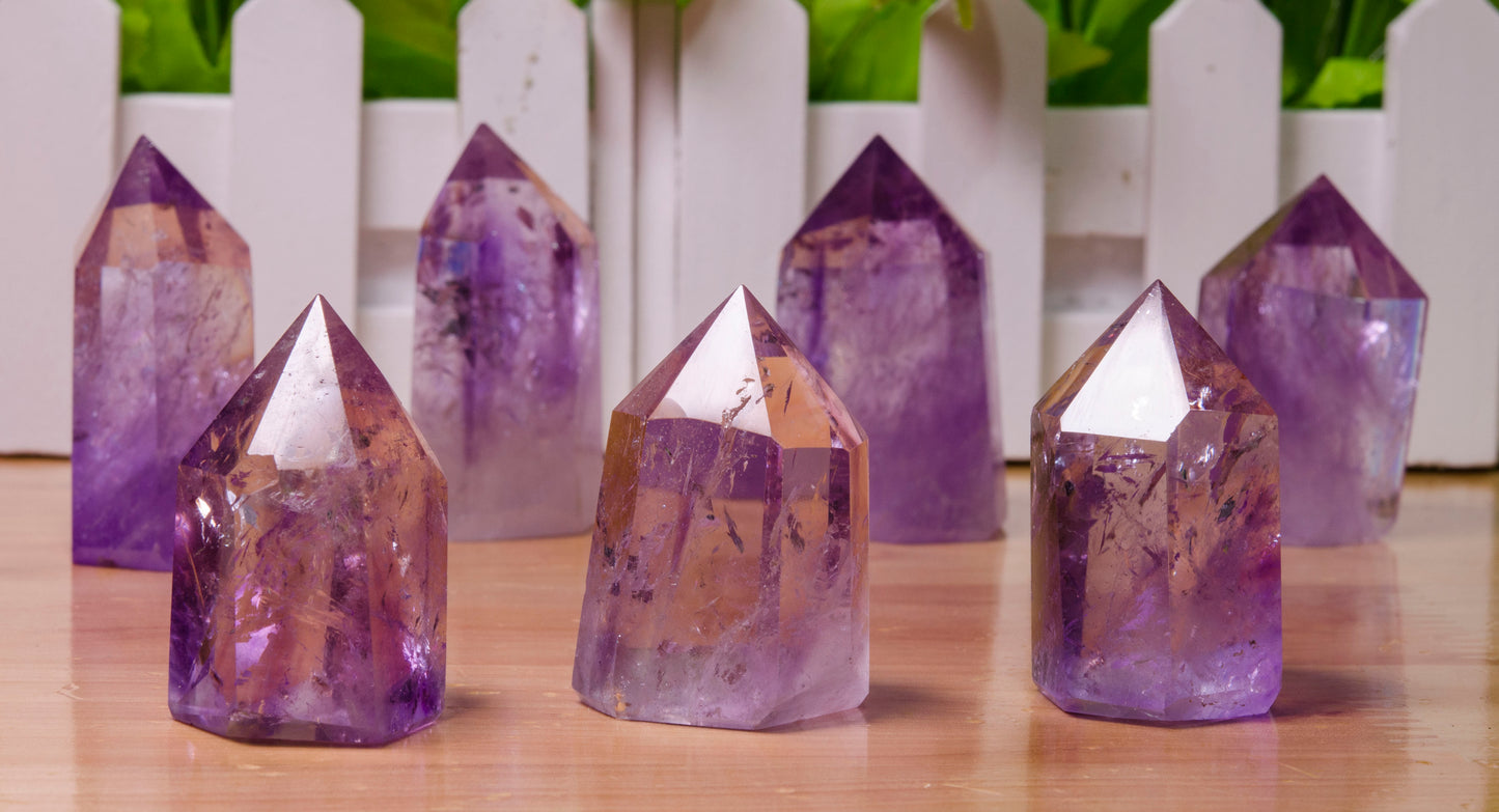 Ametrine Quartz Crystal Point Towers