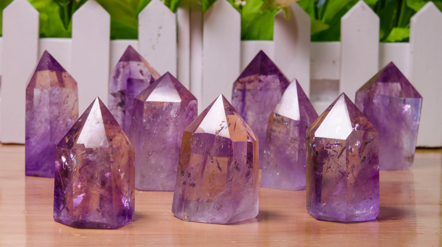 Ametrine Quartz Crystal Point Towers