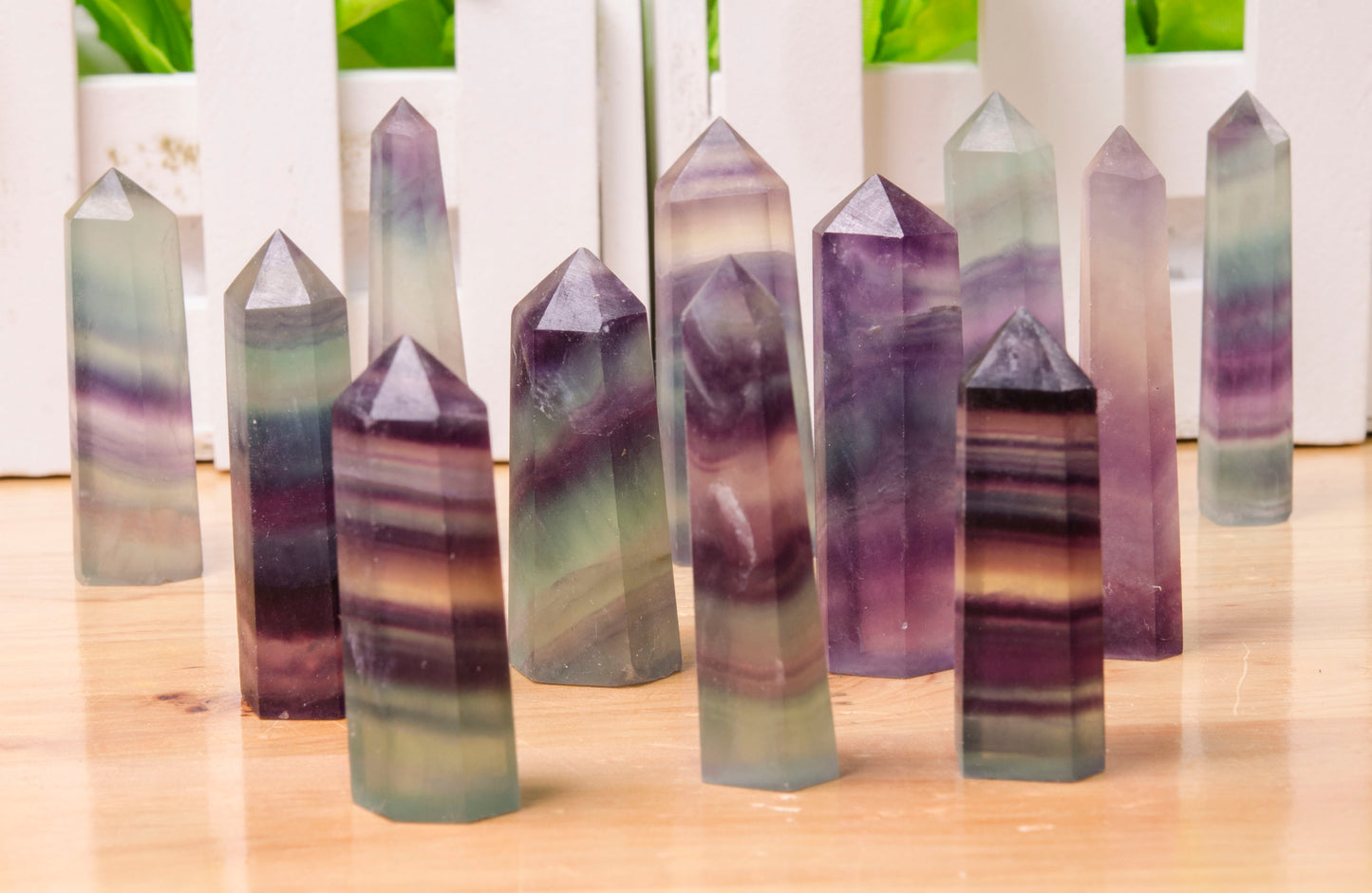 Fluorite Quartz Crystal Point Towers