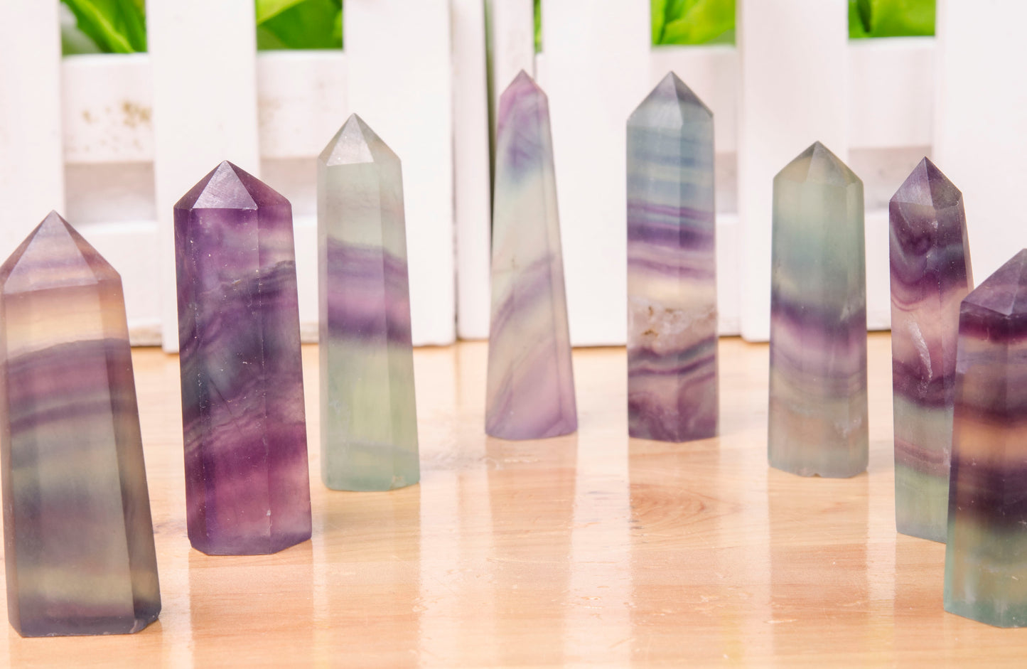 Fluorite Quartz Crystal Point Towers